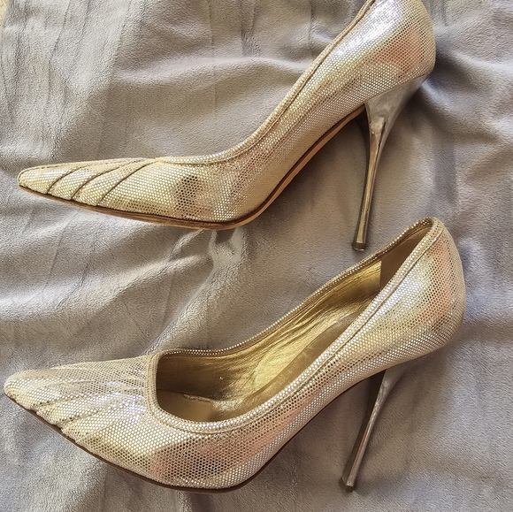 Roberto Cavalli Genuine leather sequin pumps - Picture 2 of 5